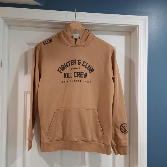 Kill Crew Other - Kill Crew Hoodie Sweatshirt Mens Medium Tan Fighters Club MMA Fleece No Strings